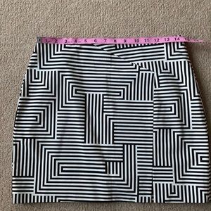 Kate Spade Black and White Geometric Mini Skirt